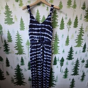 Derek Heart Blue and White Tie-Dye Dress